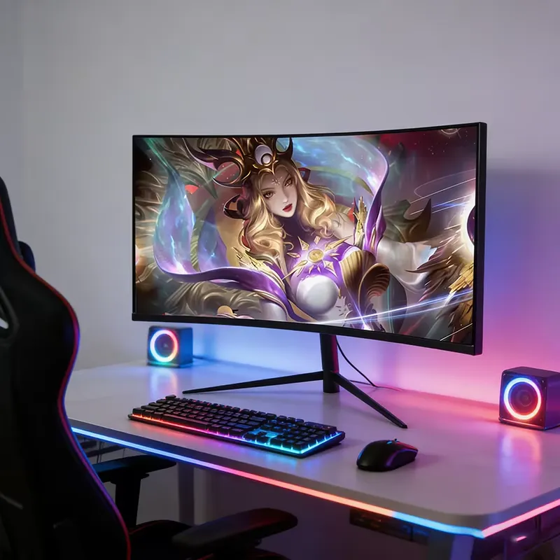 Gaming Monitor Curved - شاشة ألعاب منحنية FY 4K بتردد