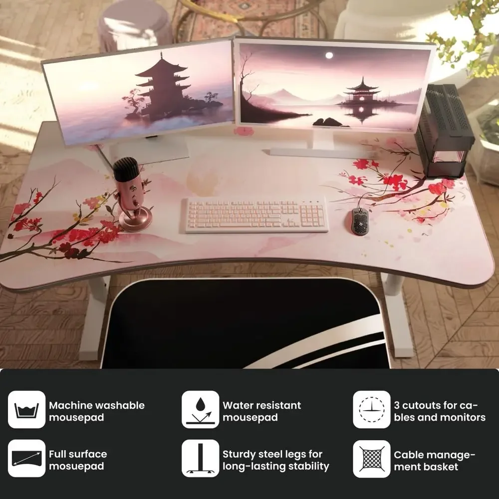 طاولة ألعاب ومكتب منحنية مع سط - مراجعة Gaming Monitor Curved وسعره